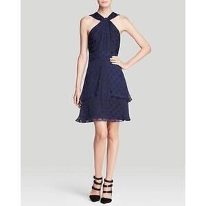 NEW Diane von Furstenberg Silk Chiffon Star Sleeveless Ruffle Mini Dress Size 2